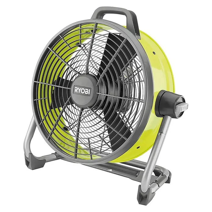 Ryobi Bodenventilator - Grün, 45 cm, Akkuspannung: 18 V - Diagonale Ansicht