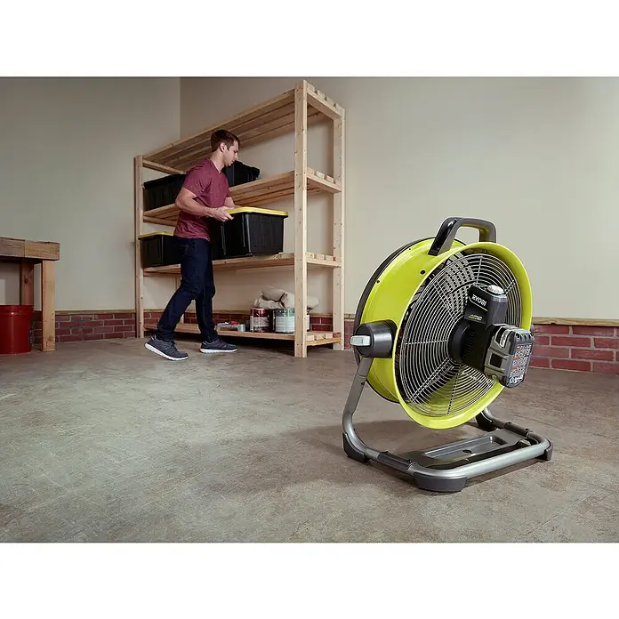 Ryobi Bodenventilator - Grün, 45 cm, Akkuspannung: 18 V - Anwendungsbeispiel