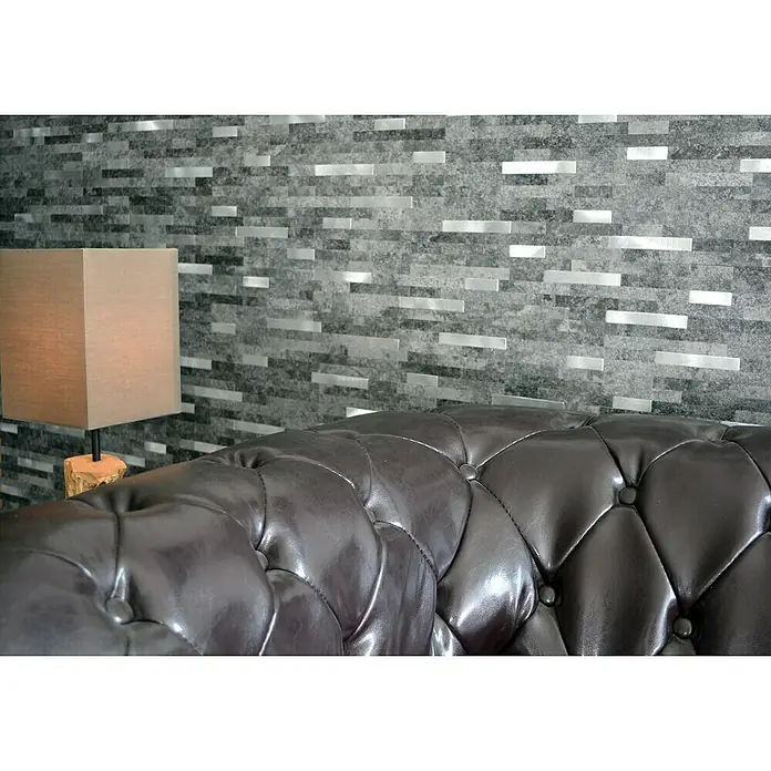 Selbstklebemosaik SAM 4IL22BS - 30 x 29 cm, Vinyl, Schwarz/Silber - Detailaufnahme