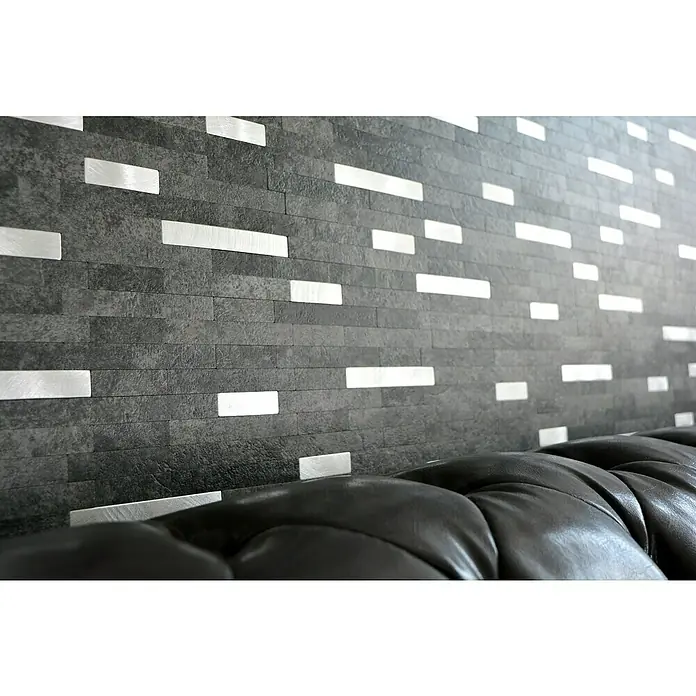 Selbstklebemosaik SAM 4IL22BS - 30 x 29 cm, Vinyl, Schwarz/Silber - Detailaufnahme