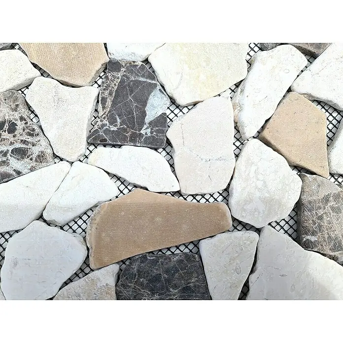 Mosaikfliese Mix CIOT 30/190KBM - 30,5 x 30,5 cm, Braun/Weiß, Matt - Detailaufnahme