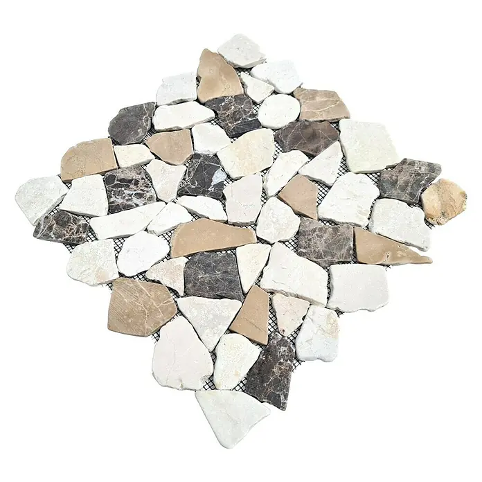 Mosaikfliese Mix CIOT 30/190KBM - 30,5 x 30,5 cm, Braun/Weiß, Matt - Ansicht von oben