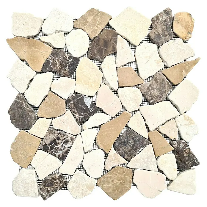 Mosaikfliese Mix CIOT 30/190KBM - 30,5 x 30,5 cm, Braun/Weiß, Matt - Draufsicht
