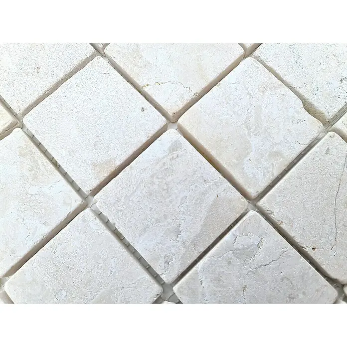Mozaik pločica - 30,5 x 30,5 cm, Kremasto bijele boje, Mat - Detaljan prikaz