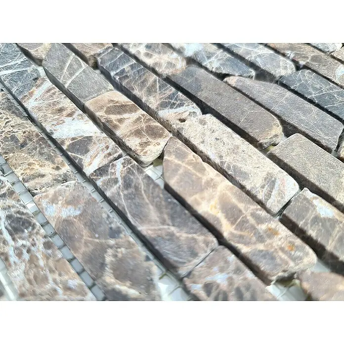 Mozaik pločica - 30,5 x 30,5 cm, Smeđe boje, Mat - Detaljan prikaz