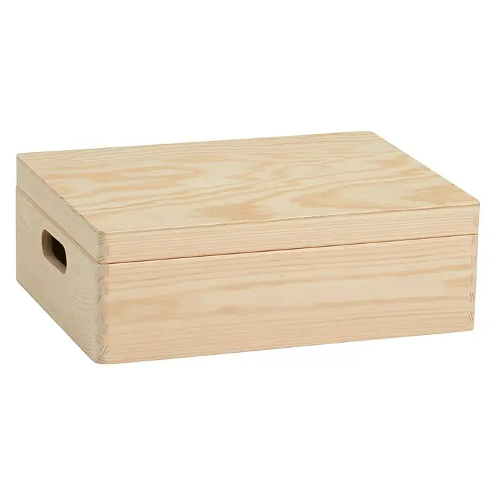 Zeller Present Caja de madera - 40 x 30 x 14 cm, Pino - Vista de perfil izquierdo