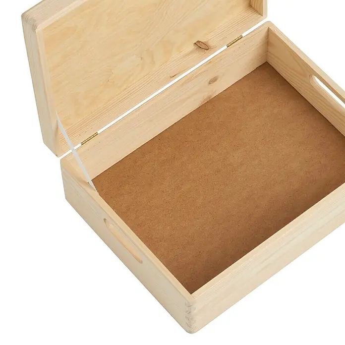 Zeller Present Caja de madera - 40 x 30 x 14 cm, Pino - Vista descendente