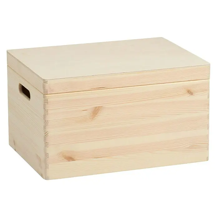 Zeller Present Caja de madera - 40 x 30 x 23 cm, Pino - Vista de perfil izquierdo