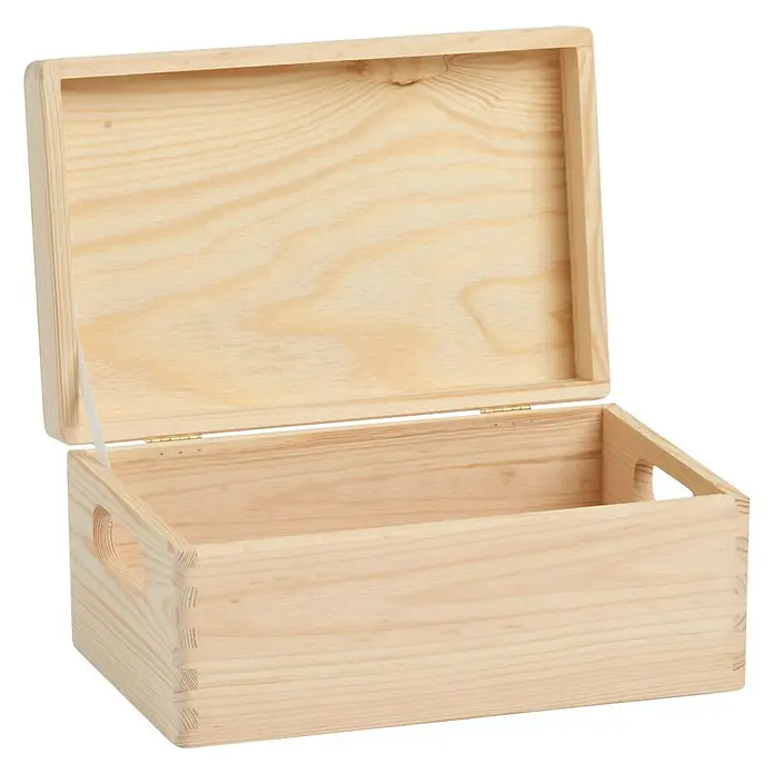 Zeller Present Caja de madera - 30 x 20 x 14 cm, Pino - Vista de perfil izquierdo