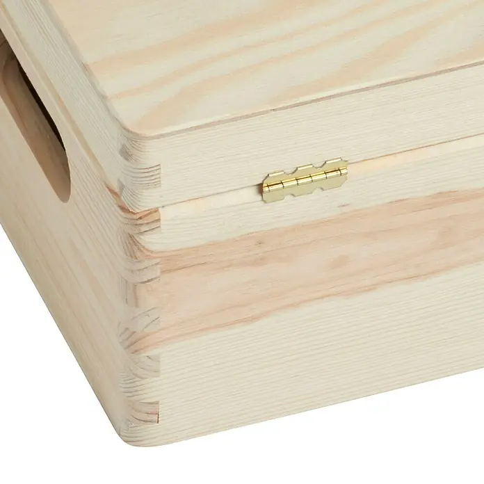 Zeller Present Caja de madera - 30 x 20 x 14 cm, Pino - Primer plano