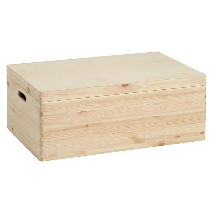 Zeller Present Drveni sanduk HOLZKISTE - 60 x 40 x 24 cm, Bor - Pogled s lijeve strane