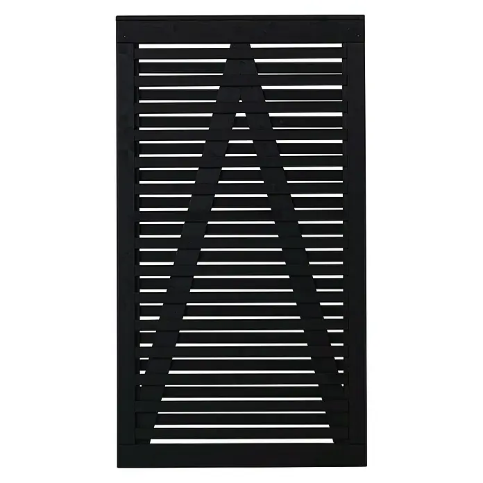 Plus Zauntor - 100 x 180 cm, Schwarz, Holz - Vorderansicht