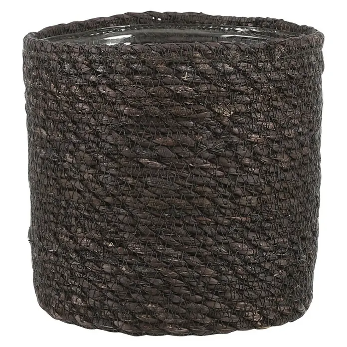 Okrugla tegla za biljke Atlantic - Vanjska dimenzija (ø x V): 16 x 16 cm, Tamnosive boje - Pogled sprijeda