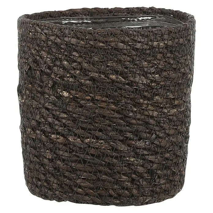 Okrugla tegla za biljke Atlantic - Vanjska dimenzija (ø x V): 12 x 12 cm, Tamnosive boje - Pogled sprijeda