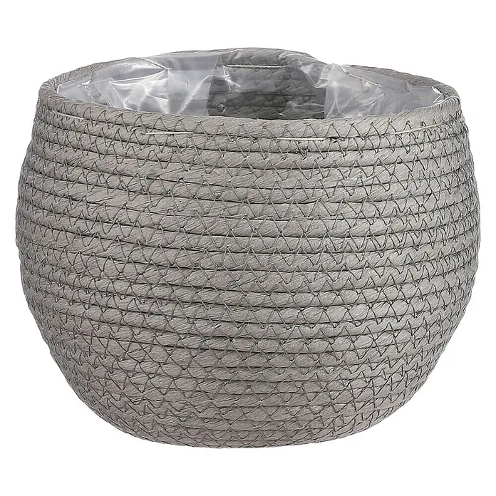 Okrugla tegla za biljke Jorck - Vanjska dimenzija (ø x V): 18 x 15 cm, Svijetlosive boje - Pogled sprijeda