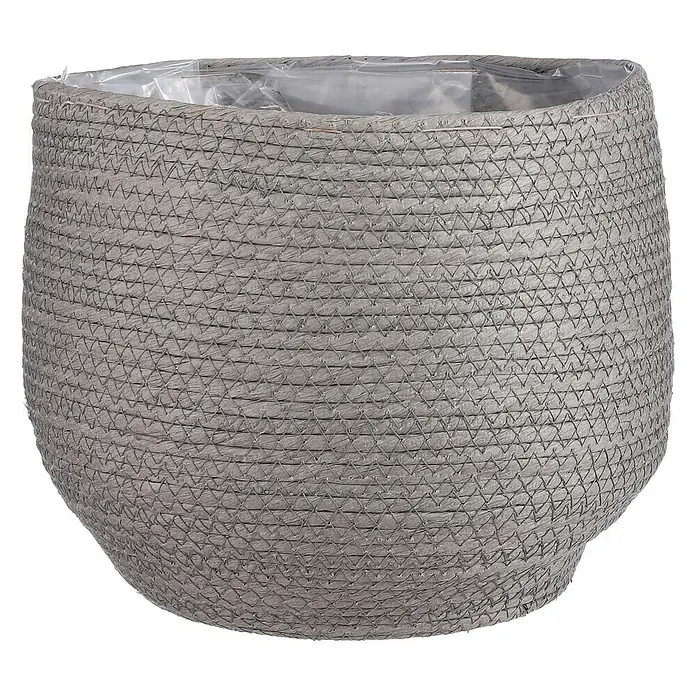 Okrugla tegla za biljke Jorck - Vanjska dimenzija (ø x V): 26 x 24 cm, Svijetlosive boje - Pogled sprijeda