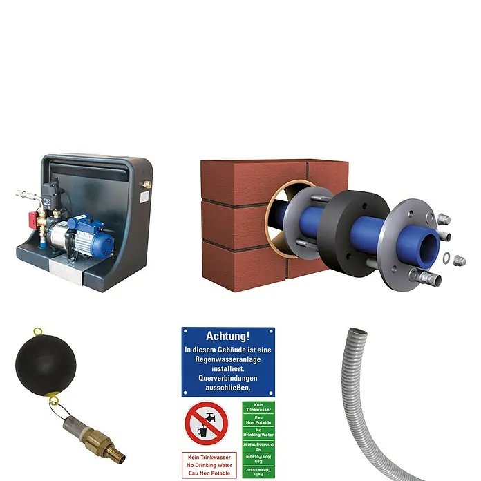 4rainz Technikpaket Haus-Premium - Passend für: 4Rain & Garantia Regenwassertanks - Diagonale Ansicht