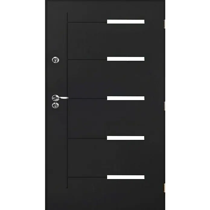 Čelična zaštitna vrata Kankan - D x Š x V: 55 x 900 x 2.000 mm, DIN desno, Antracit - Pogled sprijeda