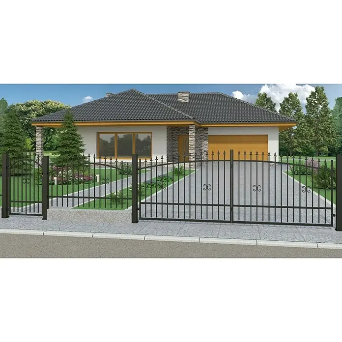 Polbram Rešetkasta ograda Monica - Š x V: 200 x 120 cm, Crne boje - Živopisni prikaz