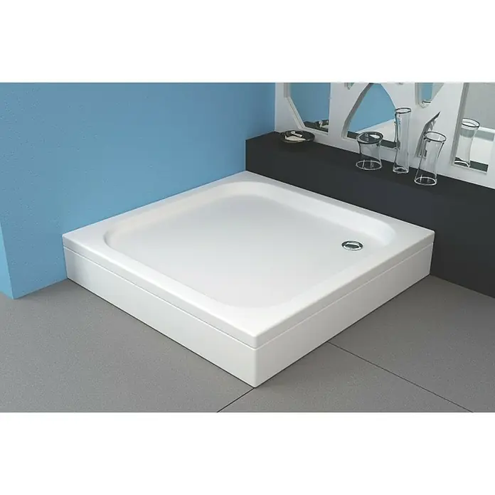 Kolpa San Tuš kada Trin, bez obloge - D x Š: 80 x 80 cm, Plastika, Bijele boje - Živopisni prikaz