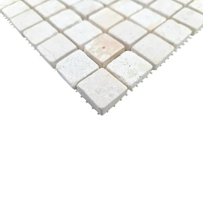 Mozaik pločica - 30,5 x 30,5 cm, Kremasto bijele boje, Mat - Detaljan prikaz