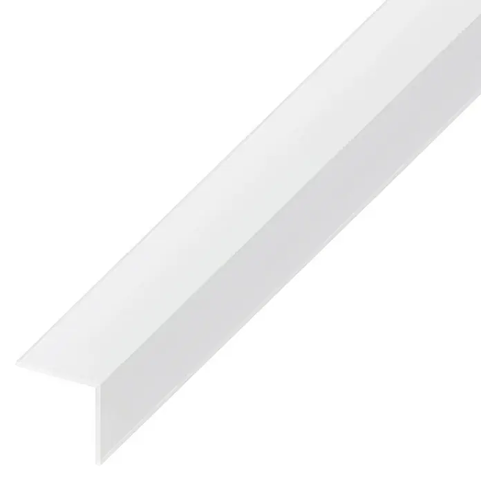 Winkel - L x B x H: 1.000 x 20 x 20 mm, Stärke: 1 mm, Kunststoff, Transparent - Diagonale Ansicht