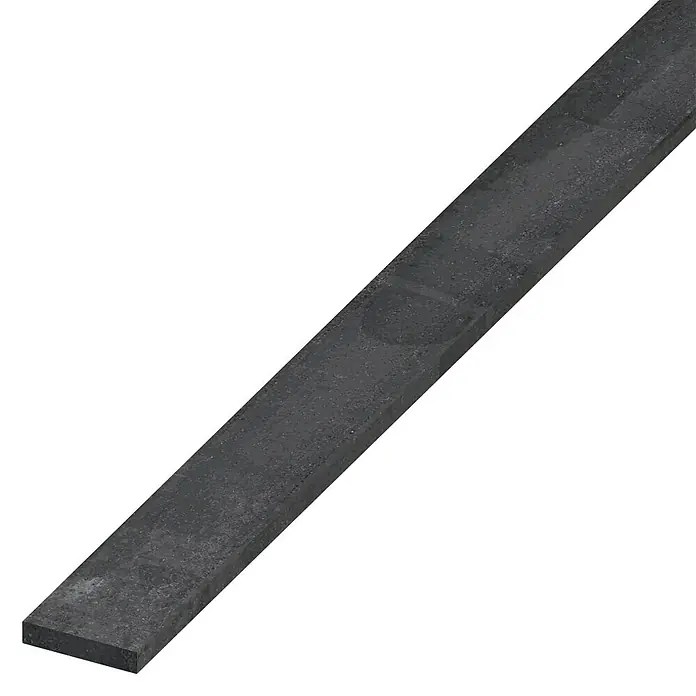 Flachstange - L x B: 1.000 x 30 mm, Stärke: 6 mm, Warmgewalzter Stahl, Stahlgrau - Diagonale Ansicht
