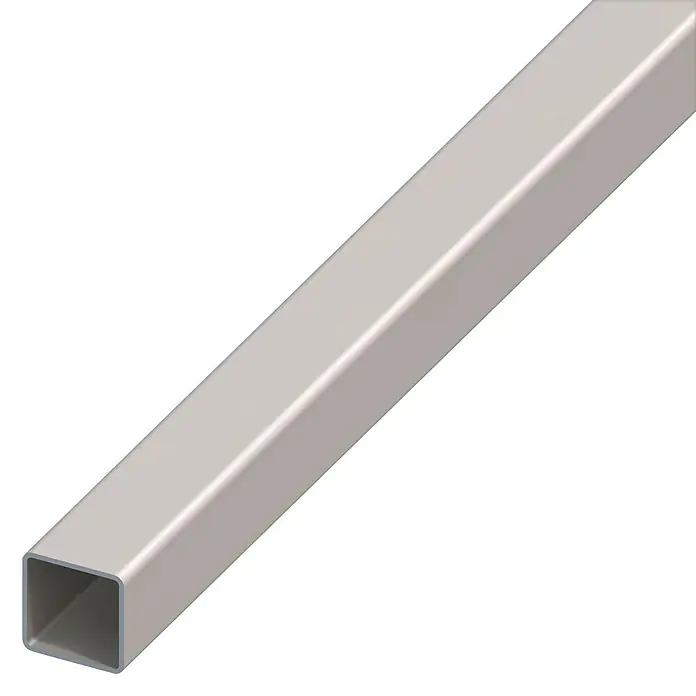 Vierkantrohr - L x B x H: 1.000 x 50 x 50 mm, Kaltgewalzter Stahl, Stahlgrau - Diagonale Ansicht