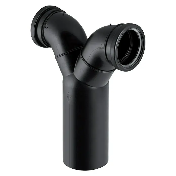 Geberit WC-Anschlussbogen 90° PE Doppel - Durchmesser: 90 mm - Diagonale Ansicht