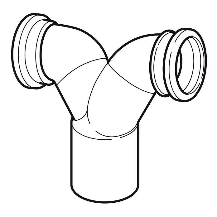 Geberit WC-Anschlussbogen 90° PE Doppel - Durchmesser: 90 mm