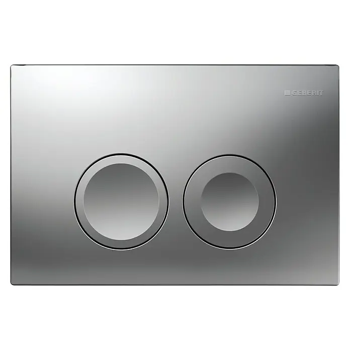 Geberit Betätigungsplatte Delta 21 - Chrom matt, 2-Mengen-Spülung - Vorderansicht