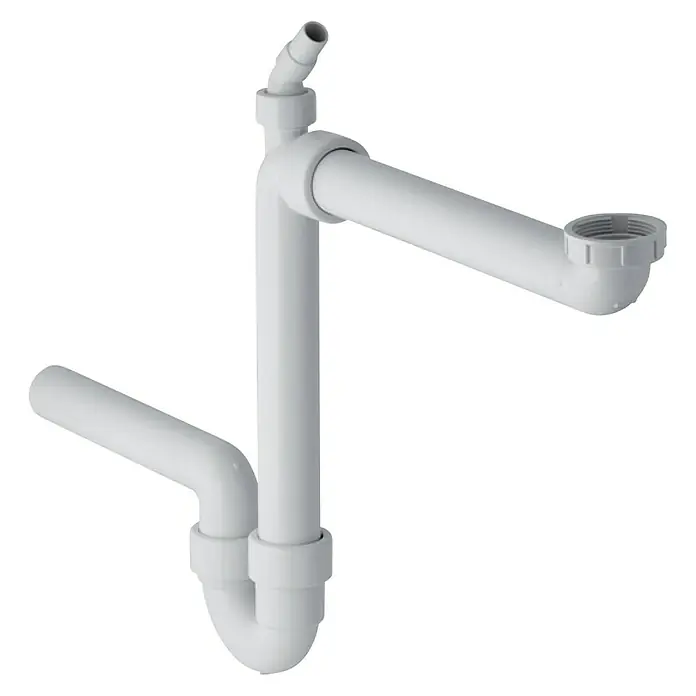Geberit Spültisch-Siphon Raumspar - 1½″, DN 50, Kunststoff - Diagonale Ansicht