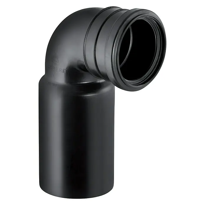 Geberit PE-Bogen - Geeignet für: Wand-WCs, Durchmesser: 90 mm - Diagonale Ansicht