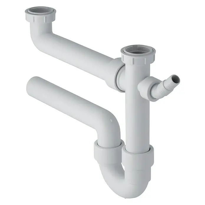 Geberit Doppelspülensiphon - 1½″, DN 50, Kunststoff - Diagonale Ansicht