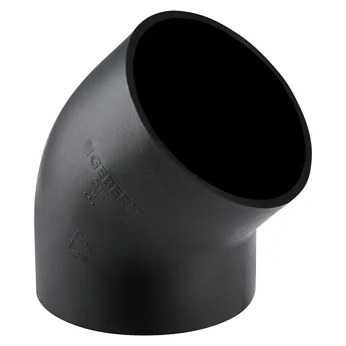 Geberit PE-Bogen - DN 100, 88,5 ° - Diagonale Ansicht