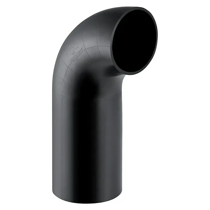 Geberit PE-Bogen - DN 50, 90 ° - Diagonale Ansicht