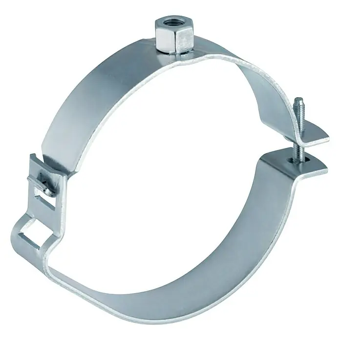 Geberit Rohrschelle - Durchmesser: 110 - 118 mm, Verzinkt - Diagonale Ansicht