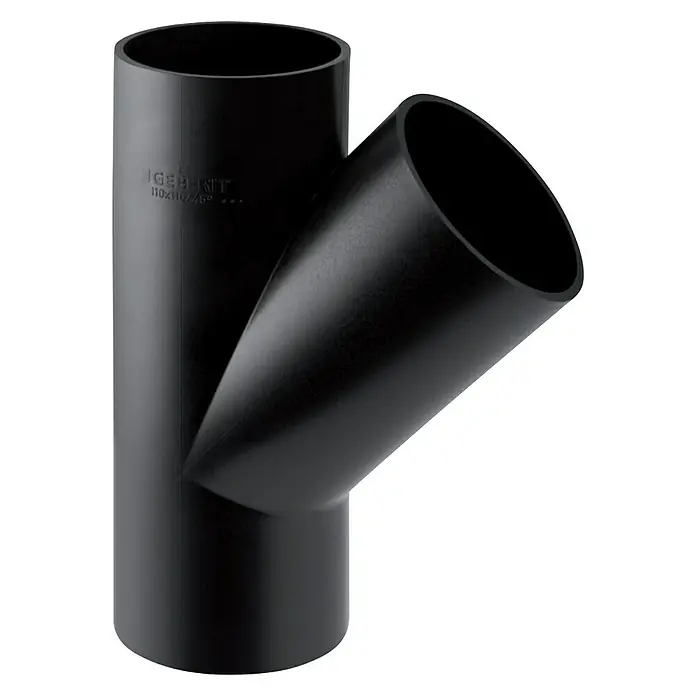 Geberit PE-Abzweig - DN 100, 45 ° - Diagonale Ansicht