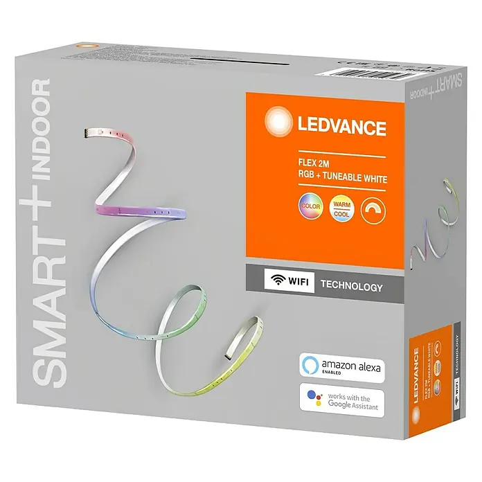 Ledvance Smart+ WiFi Tira LED inteligente Flex - Largo: 2 m, RGB, 8,5 W - Vista angular