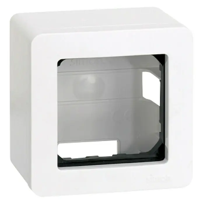 Simon 27 Caja de superficie con marco - 50 x 68 x 68 mm, Montaje en la pared, x 1 - Vista angular