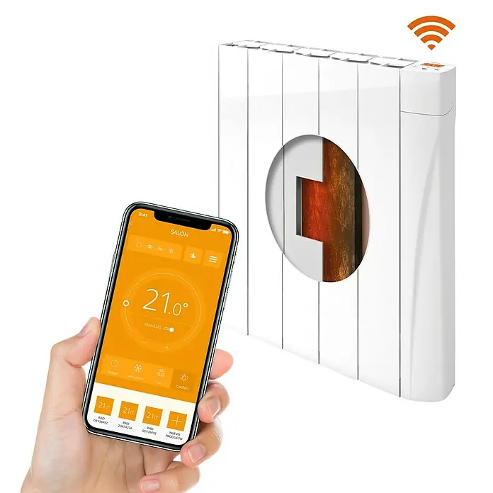 Voltomat HEATING Emisor térmico cerámico VOLCW - 750 W, Blanco, L x An x Al: 9,8 x 50,5 x 57,5 cm - Vista angular