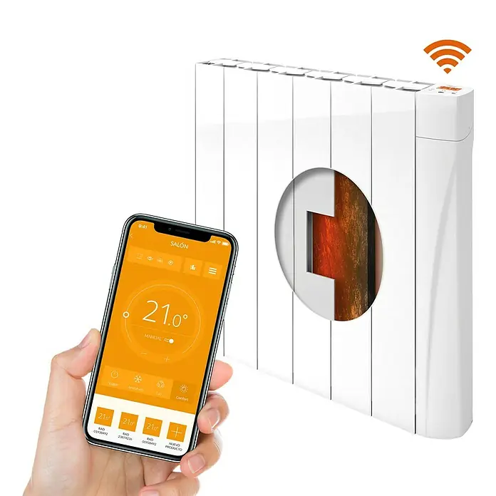 Voltomat HEATING Emisor térmico cerámico VOLCW - 1.000 W, Blanco, L x An x Al: 9,8 x 58,5 x 57,5 cm - Vista angular