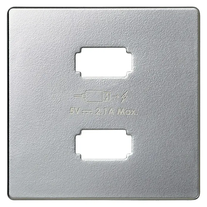 Simon 82 Tapa para toma USB - Aluminio, Plástico, En pared - Vista frontal