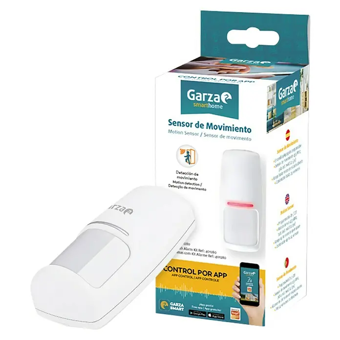 Garza Sensor de movimiento para alarma Wifi - Blanco, Alcance de detección: 100 m - Vista angular