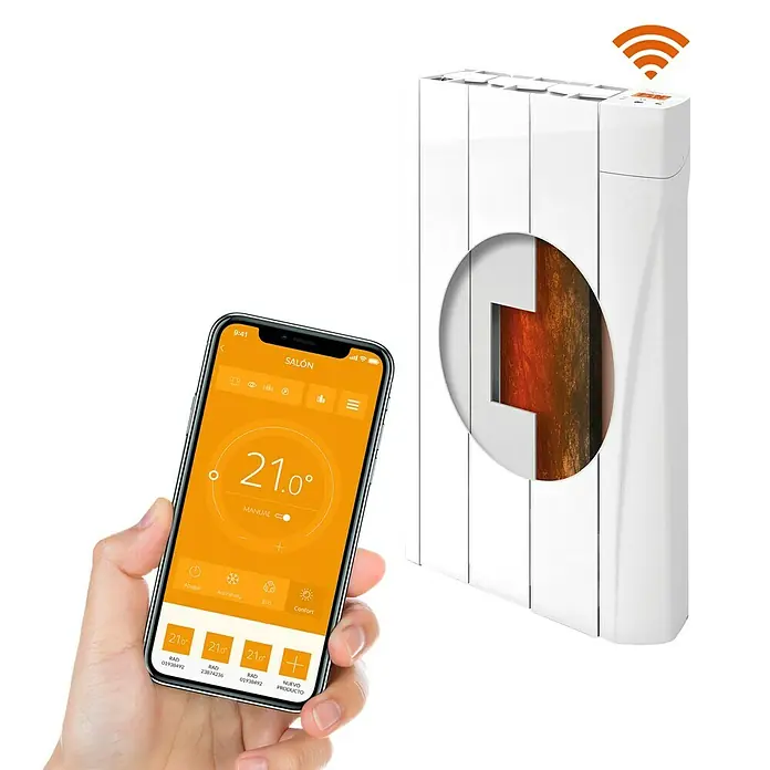 Voltomat HEATING Emisor térmico cerámico VOLCW - 500 W, Blanco, L x An x Al: 9,8 x 34,5 x 57,5 cm - Vista angular