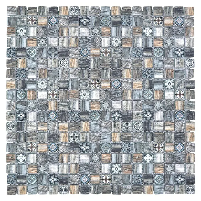 Mosaikfliese Quadrat Crystal XCM RW99 - 30 x 30 cm, Mehrfarbig, Matt - Draufsicht