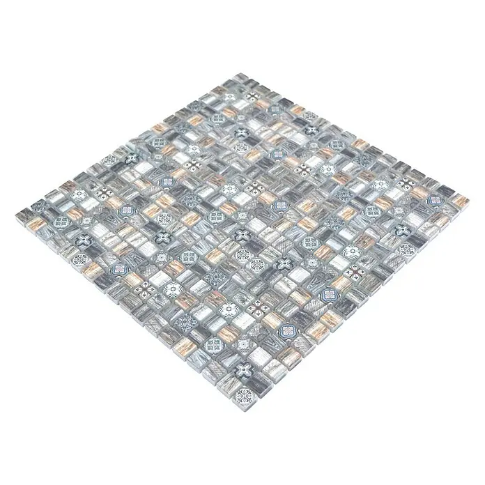 Mosaikfliese Quadrat Crystal XCM RW99 - 30 x 30 cm, Mehrfarbig, Matt - Ansicht von oben