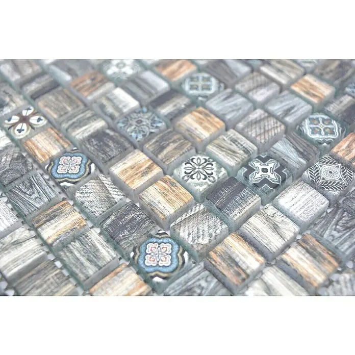 Mosaikfliese Quadrat Crystal XCM RW99 - 30 x 30 cm, Mehrfarbig, Matt - Detailaufnahme