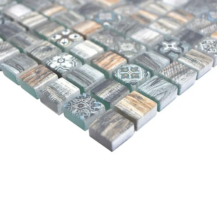 Mosaikfliese Quadrat Crystal XCM RW99 - 30 x 30 cm, Mehrfarbig, Matt - Detailaufnahme