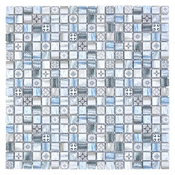 Mosaikfliese Quadrat Crystal XCM RW39 - 30 x 30 cm, Mehrfarbig, Matt - Draufsicht
